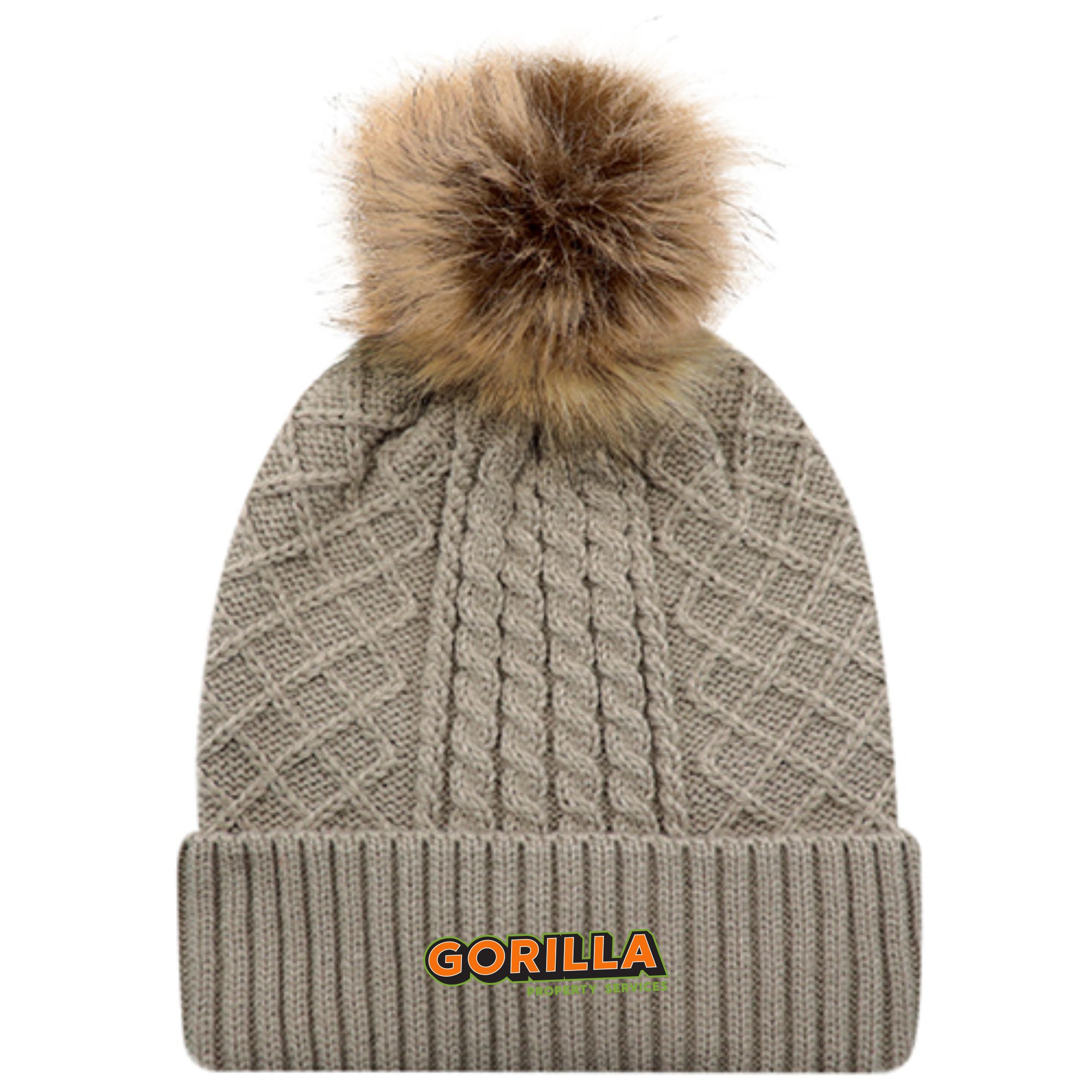 Cable Knit Toque With Satin Lining